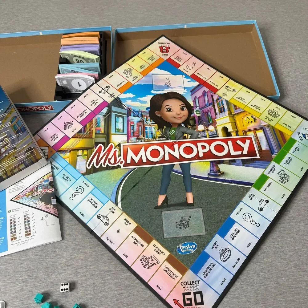 Hasbro Ms. Monopoly Board Game Collectors Women Investors Complete Game